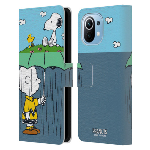 Peanuts Halfs And Laughs Charlie, Snoppy & Woodstock Leather Book Wallet Case Cover For Xiaomi Mi 11