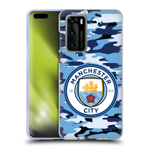 Manchester City Man City FC Badge Camou Blue Moon Soft Gel Case for Huawei P40 5G