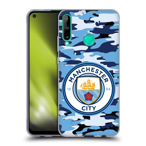 Manchester City Man City FC Badge Camou Blue Moon Soft Gel Case for Huawei P40 lite E