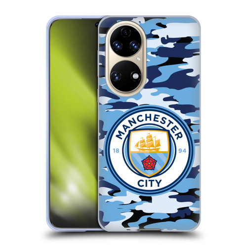 Manchester City Man City FC Badge Camou Blue Moon Soft Gel Case for Huawei P50