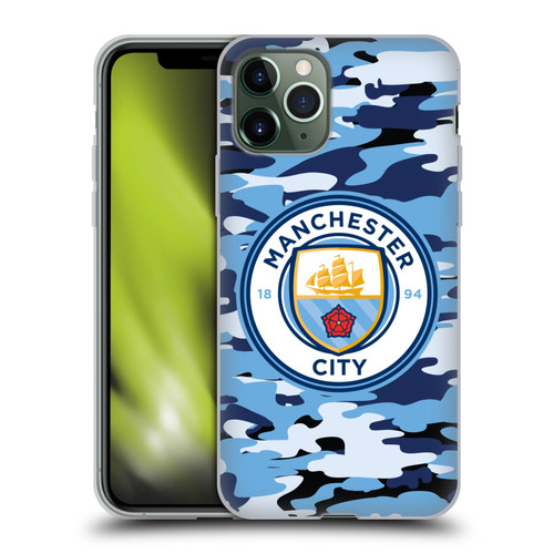 Manchester City Man City FC Badge Camou Blue Moon Soft Gel Case for Apple iPhone 11 Pro