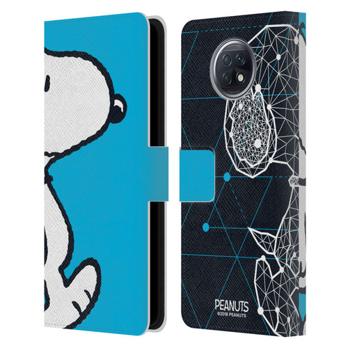 Peanuts Halfs And Laughs Snoopy Geometric Leather Book Wallet Case Cover For Xiaomi Redmi Note 9T 5G