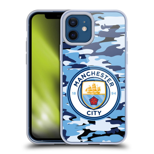 Manchester City Man City FC Badge Camou Blue Moon Soft Gel Case for Apple iPhone 12 / iPhone 12 Pro