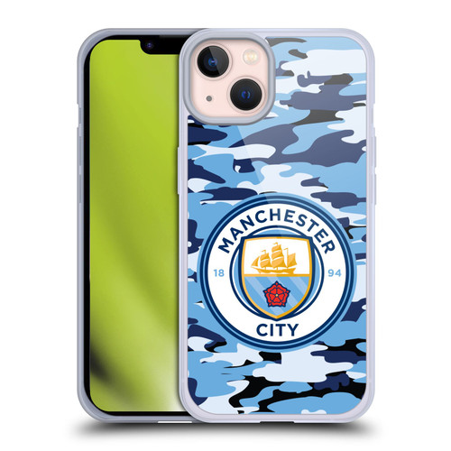 Manchester City Man City FC Badge Camou Blue Moon Soft Gel Case for Apple iPhone 13