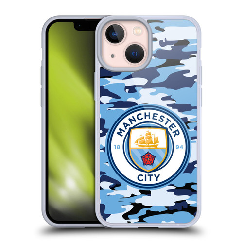 Manchester City Man City FC Badge Camou Blue Moon Soft Gel Case for Apple iPhone 13 Mini