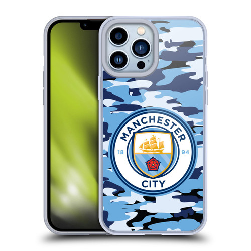 Manchester City Man City FC Badge Camou Blue Moon Soft Gel Case for Apple iPhone 13 Pro Max