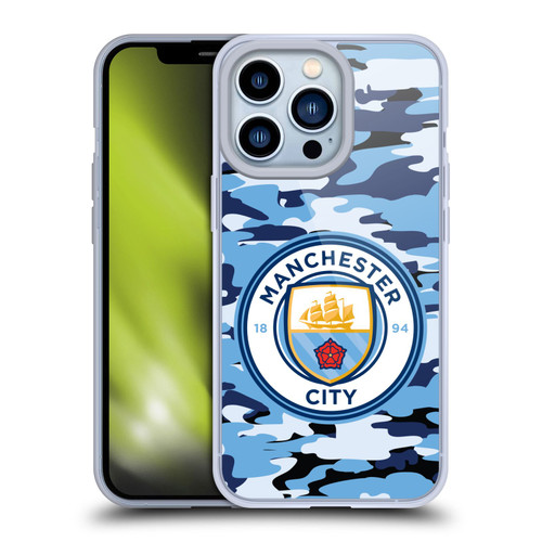 Manchester City Man City FC Badge Camou Blue Moon Soft Gel Case for Apple iPhone 13 Pro