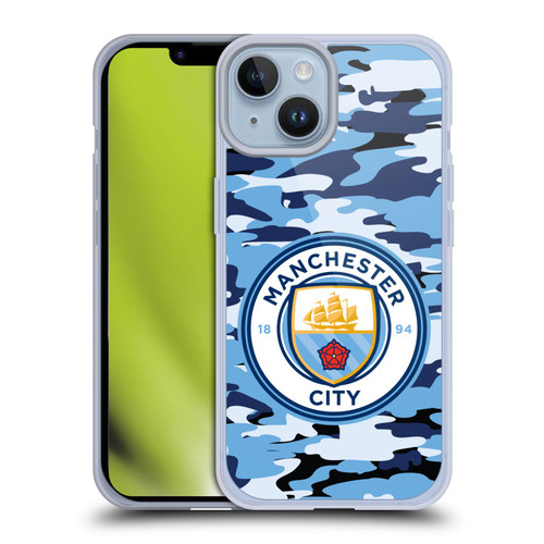 Manchester City Man City FC Badge Camou Blue Moon Soft Gel Case for Apple iPhone 14