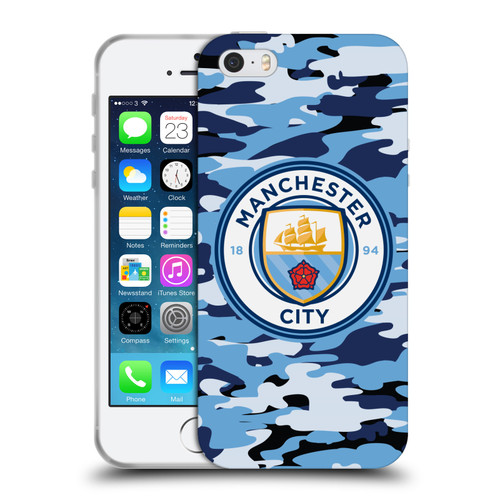 Manchester City Man City FC Badge Camou Blue Moon Soft Gel Case for Apple iPhone 5 / 5s / iPhone SE 2016