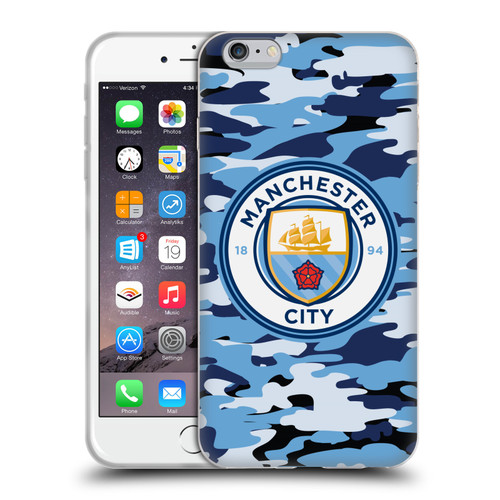 Manchester City Man City FC Badge Camou Blue Moon Soft Gel Case for Apple iPhone 6 Plus / iPhone 6s Plus