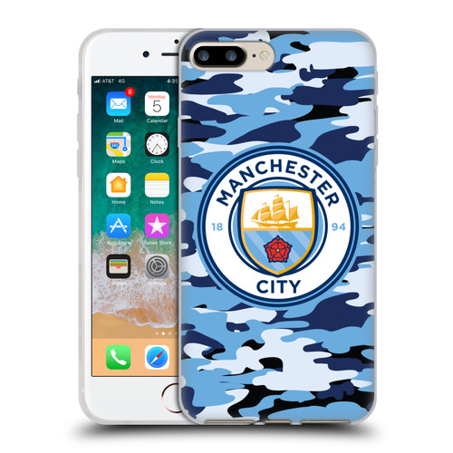 Manchester City Man City FC Badge Camou Blue Moon Soft Gel Case for Apple iPhone 7 Plus / iPhone 8 Plus