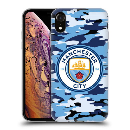 Manchester City Man City FC Badge Camou Blue Moon Soft Gel Case for Apple iPhone XR