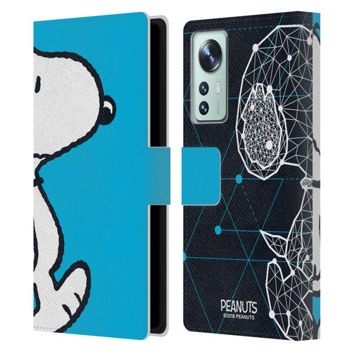 Peanuts Halfs And Laughs Snoopy Geometric Leather Book Wallet Case Cover For Xiaomi 12