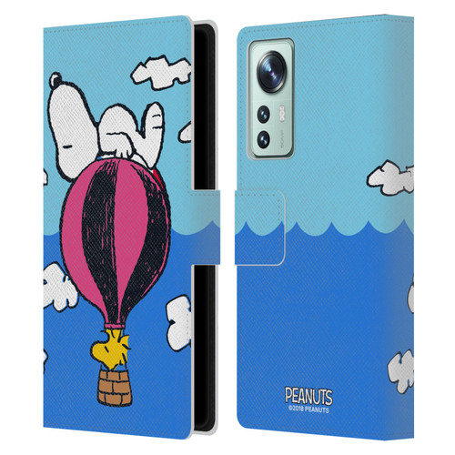 Peanuts Halfs And Laughs Snoopy & Woodstock Balloon Leather Book Wallet Case Cover For Xiaomi 12
