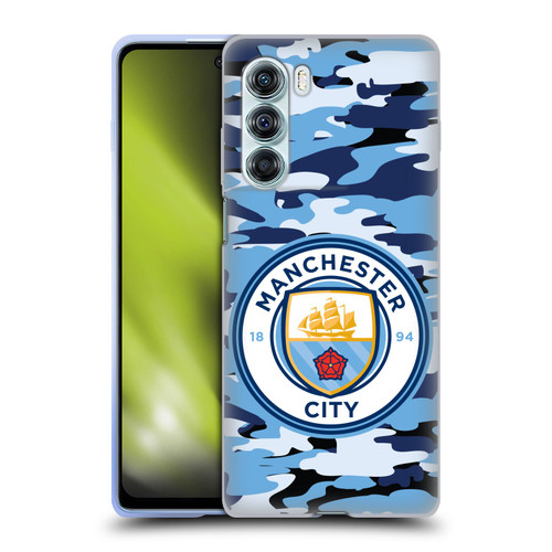 Manchester City Man City FC Badge Camou Blue Moon Soft Gel Case for Motorola Edge S30 / Moto G200 5G