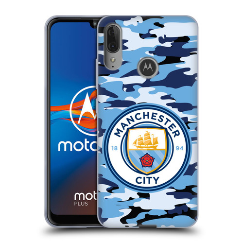 Manchester City Man City FC Badge Camou Blue Moon Soft Gel Case for Motorola Moto E6 Plus