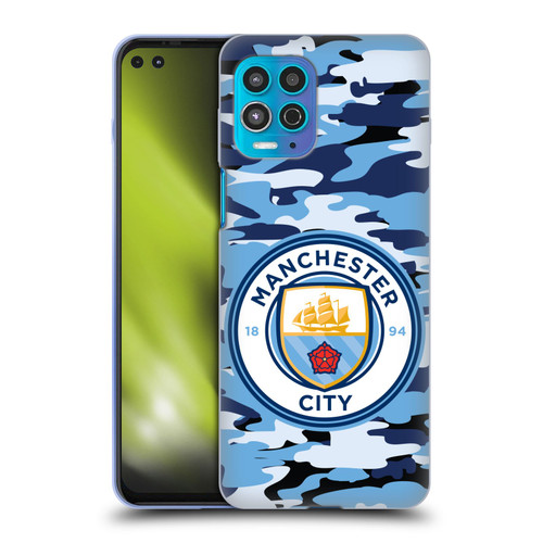 Manchester City Man City FC Badge Camou Blue Moon Soft Gel Case for Motorola Moto G100