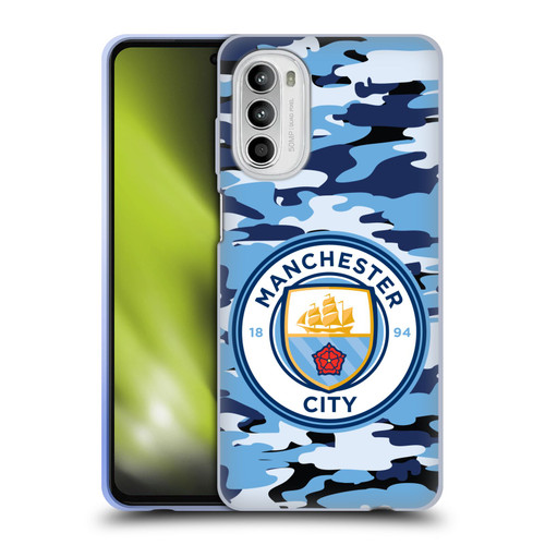 Manchester City Man City FC Badge Camou Blue Moon Soft Gel Case for Motorola Moto G52