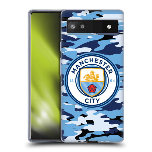 Manchester City Man City FC Badge Camou Blue Moon Soft Gel Case for Google Pixel 6a