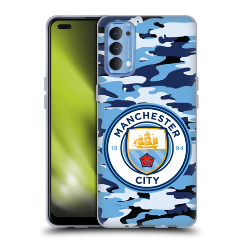 Manchester City Man City FC Badge Camou Blue Moon Soft Gel Case for OPPO Reno 4 5G