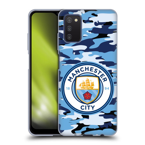 Manchester City Man City FC Badge Camou Blue Moon Soft Gel Case for Samsung Galaxy A03s (2021)