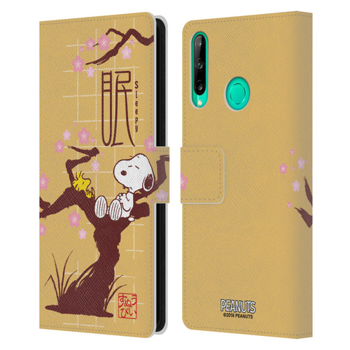 Peanuts Oriental Snoopy Sleepy Leather Book Wallet Case Cover For Huawei P40 lite E