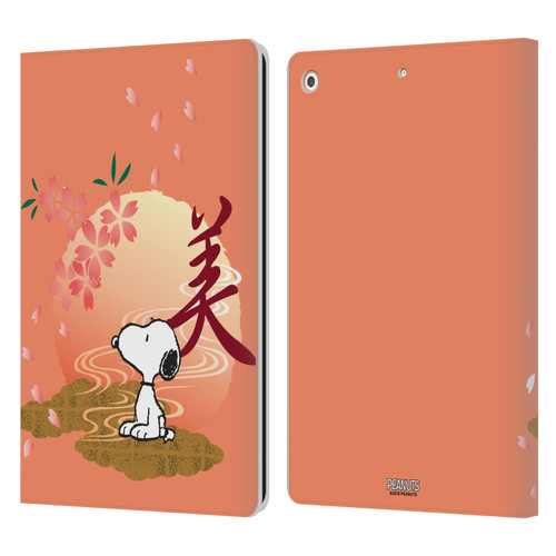 Peanuts Oriental Snoopy Sakura Leather Book Wallet Case Cover For Apple iPad 10.2 2019/2020/2021