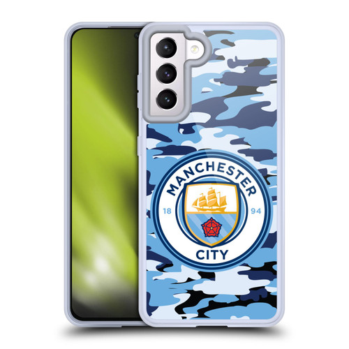 Manchester City Man City FC Badge Camou Blue Moon Soft Gel Case for Samsung Galaxy S21 5G