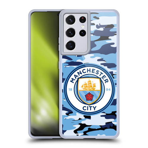 Manchester City Man City FC Badge Camou Blue Moon Soft Gel Case for Samsung Galaxy S21 Ultra 5G