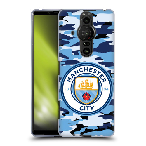 Manchester City Man City FC Badge Camou Blue Moon Soft Gel Case for Sony Xperia Pro-I
