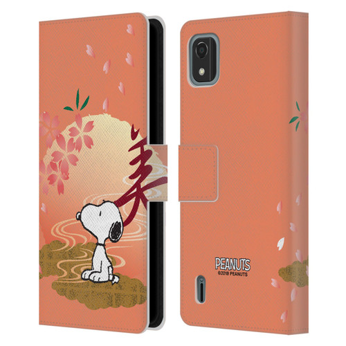 Peanuts Oriental Snoopy Sakura Leather Book Wallet Case Cover For Nokia C2 2nd Edition