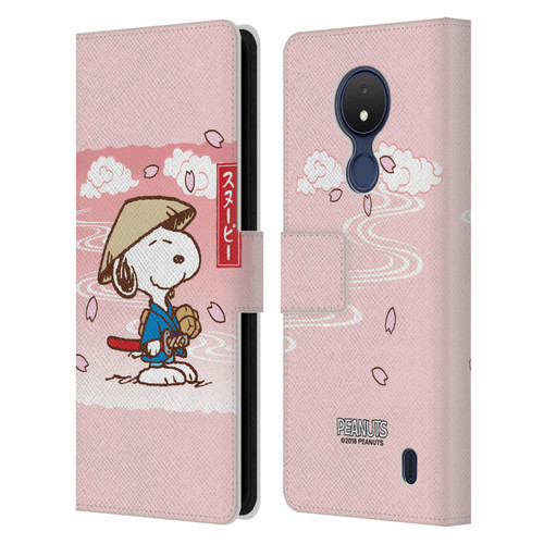 Peanuts Oriental Snoopy Samurai Leather Book Wallet Case Cover For Nokia C21