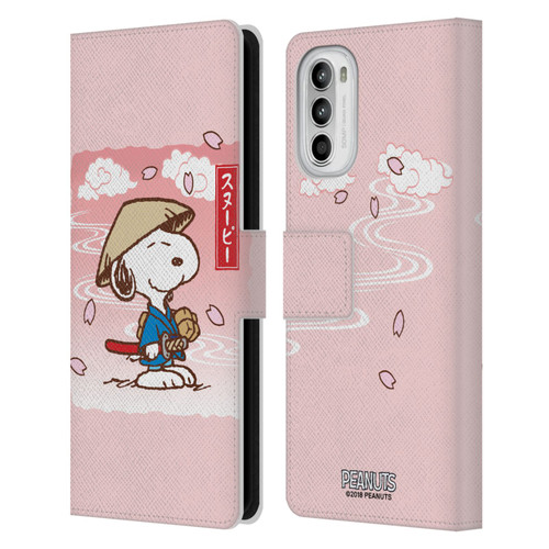 Peanuts Oriental Snoopy Samurai Leather Book Wallet Case Cover For Motorola Moto G52