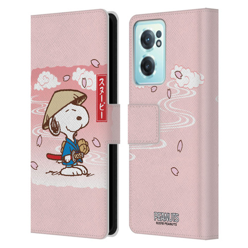 Peanuts Oriental Snoopy Samurai Leather Book Wallet Case Cover For OnePlus Nord CE 2 5G