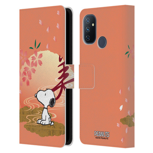 Peanuts Oriental Snoopy Sakura Leather Book Wallet Case Cover For OnePlus Nord N100