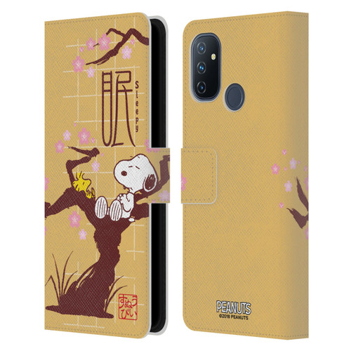 Peanuts Oriental Snoopy Sleepy Leather Book Wallet Case Cover For OnePlus Nord N100