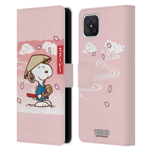 Peanuts Oriental Snoopy Samurai Leather Book Wallet Case Cover For OPPO Reno4 Z 5G