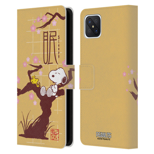 Peanuts Oriental Snoopy Sleepy Leather Book Wallet Case Cover For OPPO Reno4 Z 5G