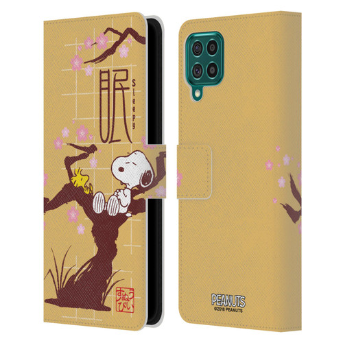 Peanuts Oriental Snoopy Sleepy Leather Book Wallet Case Cover For Samsung Galaxy F62 (2021)