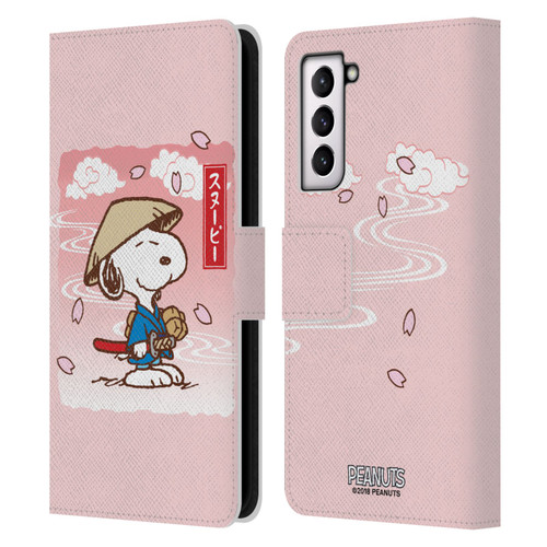 Peanuts Oriental Snoopy Samurai Leather Book Wallet Case Cover For Samsung Galaxy S21 5G