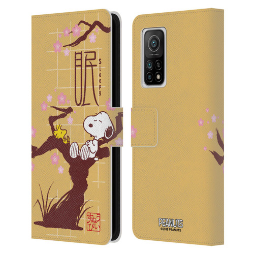 Peanuts Oriental Snoopy Sleepy Leather Book Wallet Case Cover For Xiaomi Mi 10T 5G