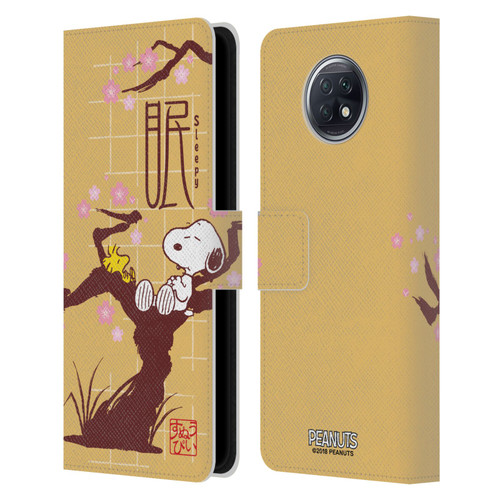 Peanuts Oriental Snoopy Sleepy Leather Book Wallet Case Cover For Xiaomi Redmi Note 9T 5G