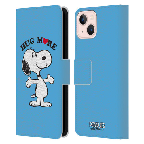 Peanuts Snoopy Hug More Leather Book Wallet Case Cover For Apple iPhone 13
