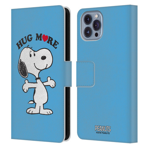 Peanuts Snoopy Hug More Leather Book Wallet Case Cover For Apple iPhone 14