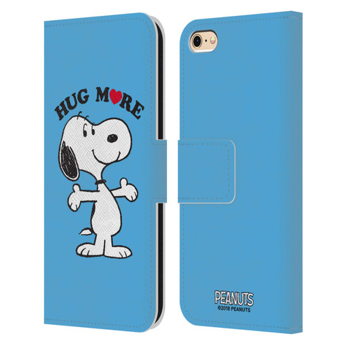 Peanuts Snoopy Hug More Leather Book Wallet Case Cover For Apple iPhone 6 / iPhone 6s