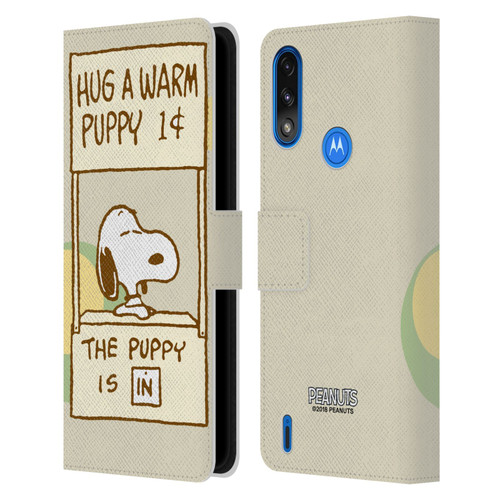 Peanuts Snoopy Hug Warm Leather Book Wallet Case Cover For Motorola Moto E7 Power / Moto E7i Power