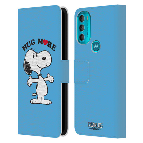 Peanuts Snoopy Hug More Leather Book Wallet Case Cover For Motorola Moto G71 5G