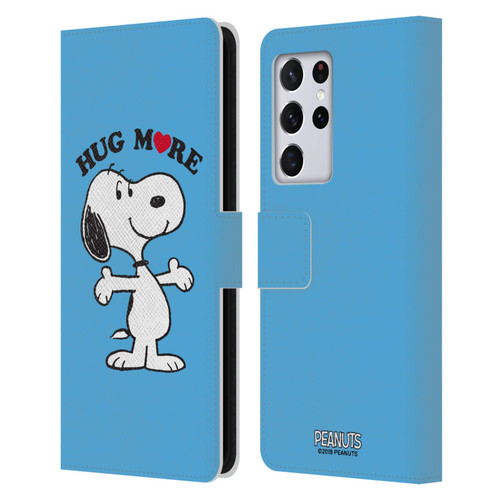 Peanuts Snoopy Hug More Leather Book Wallet Case Cover For Samsung Galaxy S21 Ultra 5G