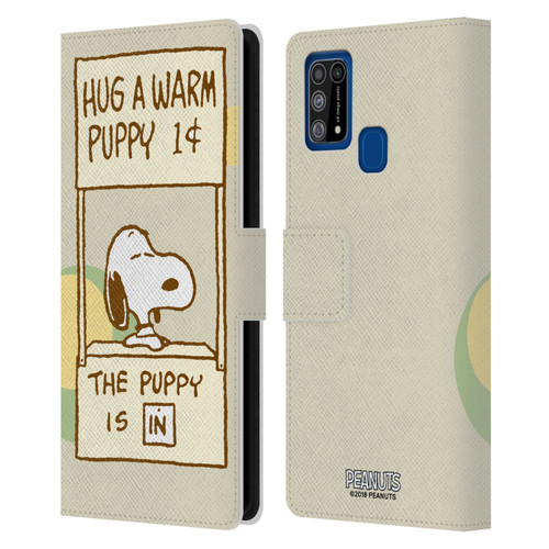 Peanuts Snoopy Hug Warm Leather Book Wallet Case Cover For Samsung Galaxy M31 (2020)