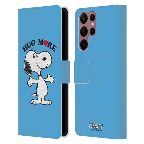 Peanuts Snoopy Hug More Leather Book Wallet Case Cover For Samsung Galaxy S22 Ultra 5G
